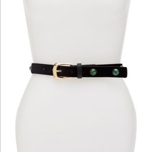 Anne Klein Black Velvet Stone Embellished Belt